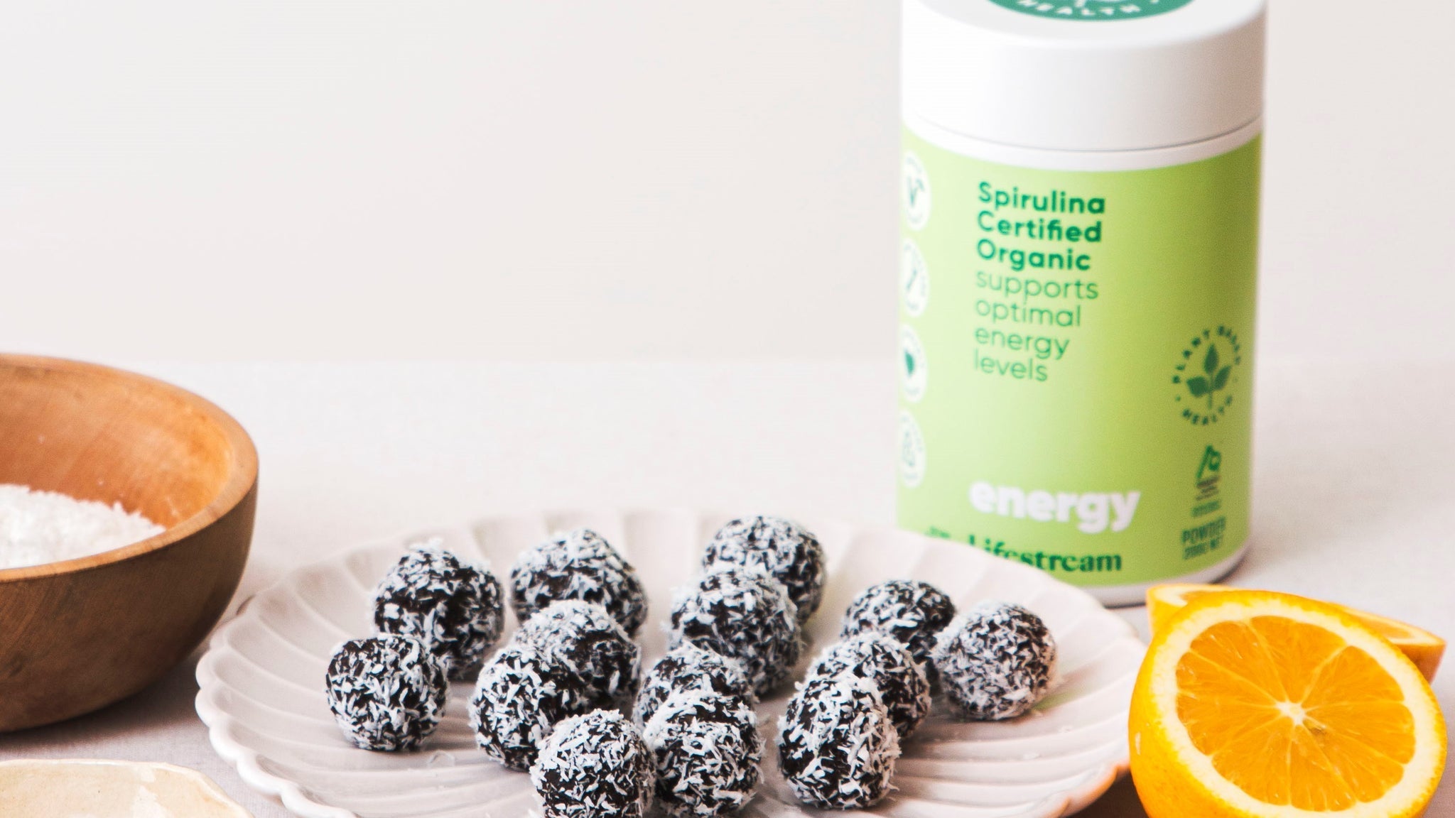 Dark Chocolate Spirulina Energy Balls