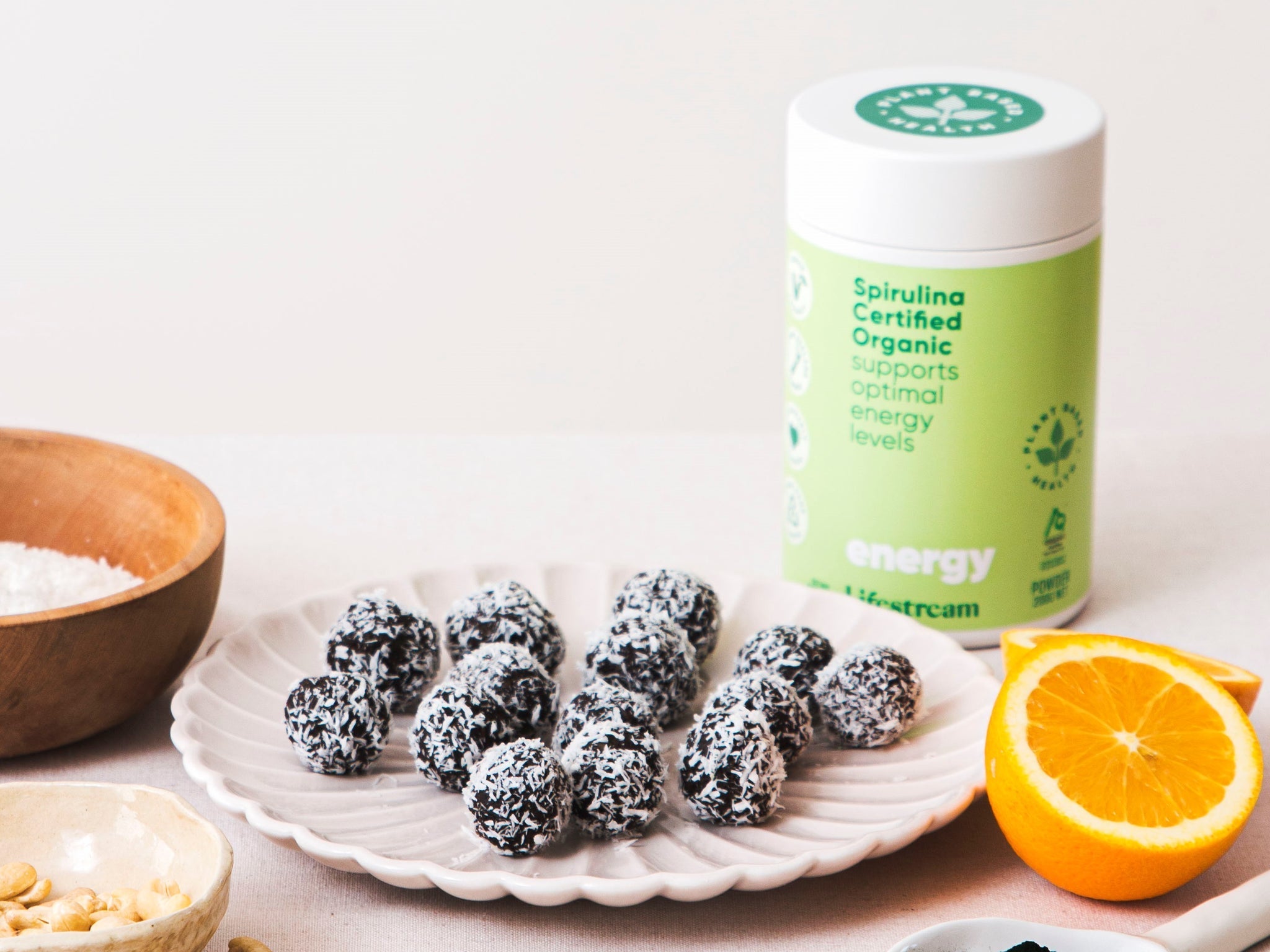 Dark Chocolate Spirulina Energy Balls