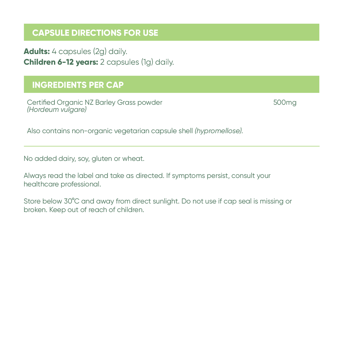 Barley Grass Certified Organic