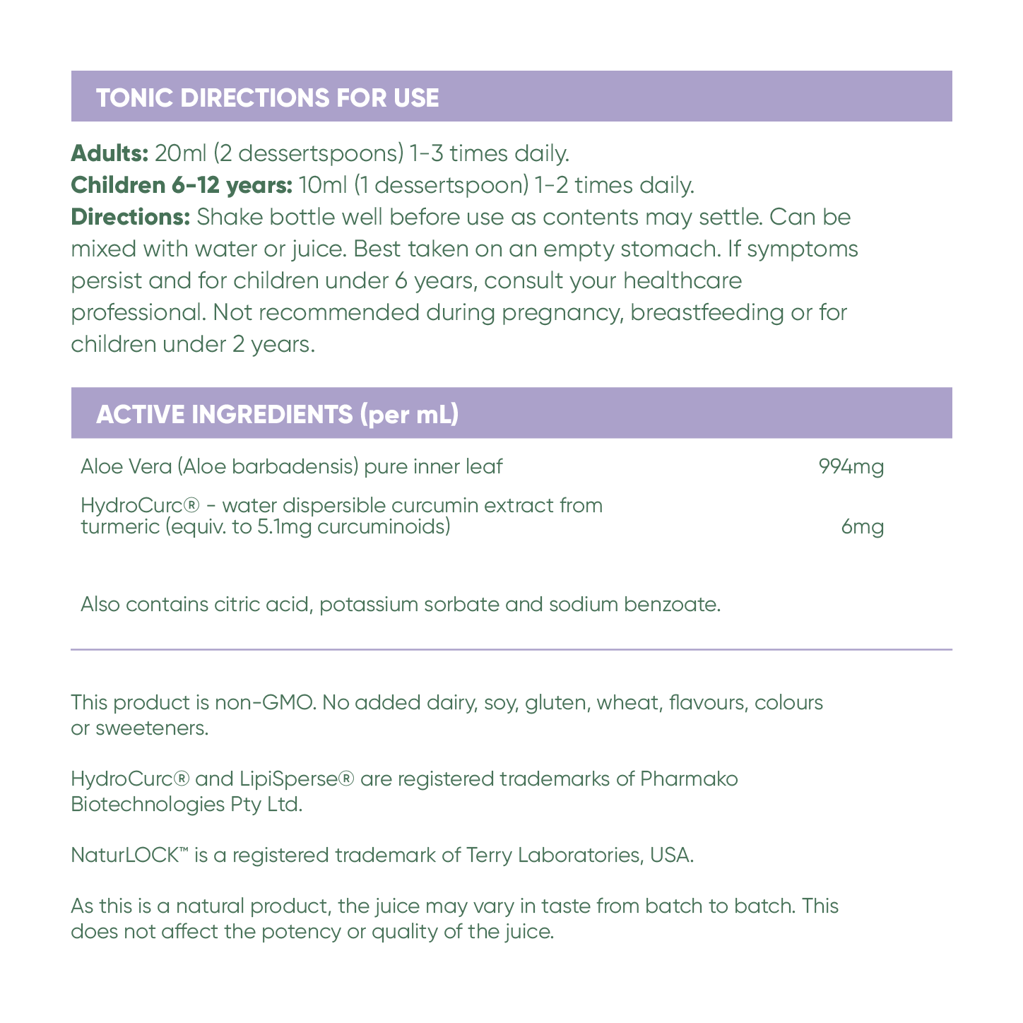 Biogenic Aloe Vera + Turmeric Tonic
